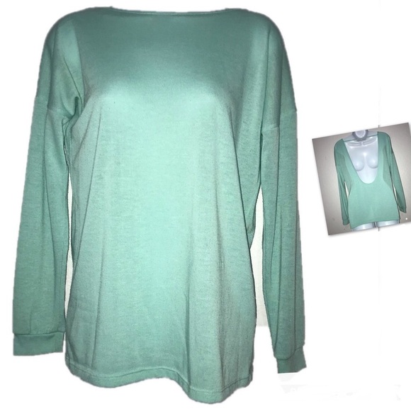 Tobi Backless Mint Green Knit Top S - Picture 1 of 8